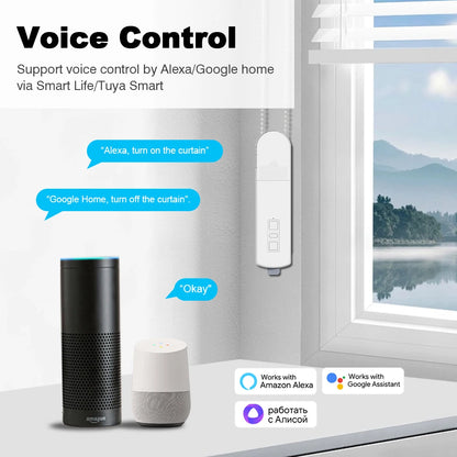 Smart Life Zigbee Roller Curtain Motor DIY Motorized Chain Roller Blinds Shade Shutter Drive with Remote Alexa Google Home Alice