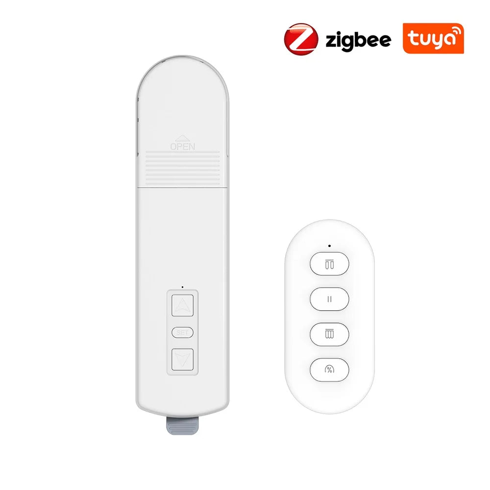 Smart Life Zigbee Roller Curtain Motor DIY Motorized Chain Roller Blinds Shade Shutter Drive with Remote Alexa Google Home Alice