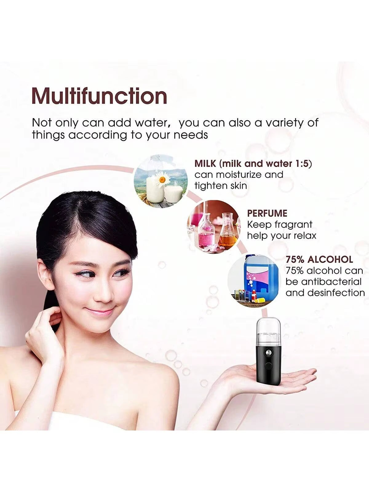 USB Mist Facial Sprayer — Rechargeable Nano Face Steamer Moisturizing Beauty Skin Care Tool