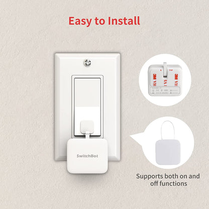 Smart Switch Button Pusher (Bluetooth) – Fingerbot for Rocker Switch/One-Way Buttons, App Timer Control, No Wiring, Hub Included for Voice/Remote, White