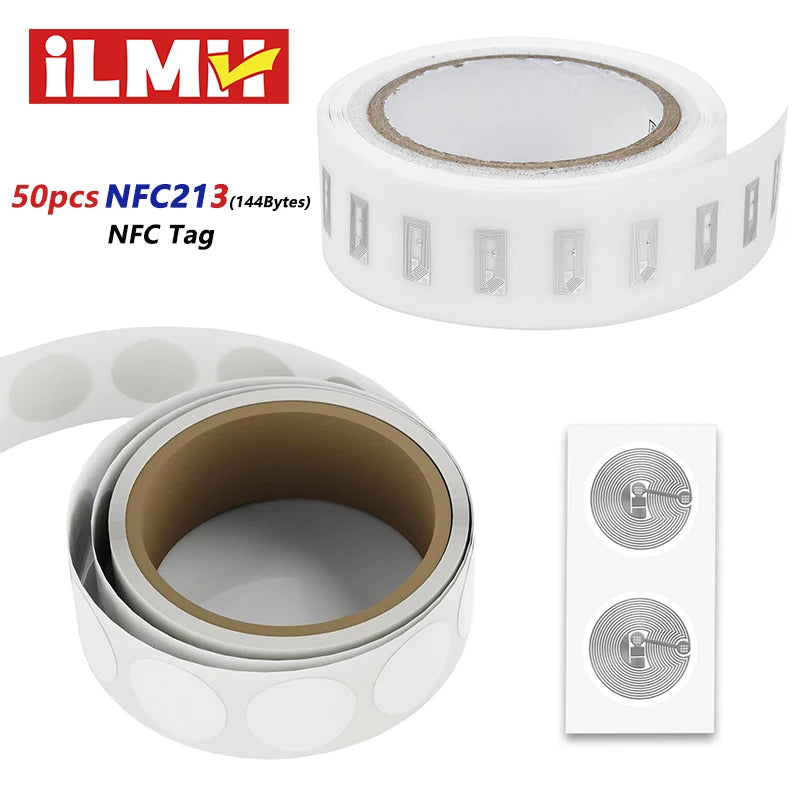 100Pcs/Lot NFC Lable Tag Sticker 13.56Mhz ISO14443A 213 Stickers Universal Lable Ntag213 RFID for All NFC Enabled Phones