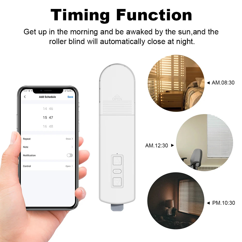 Smart Life Zigbee Roller Curtain Motor DIY Motorized Chain Roller Blinds Shade Shutter Drive with Remote Alexa Google Home Alice