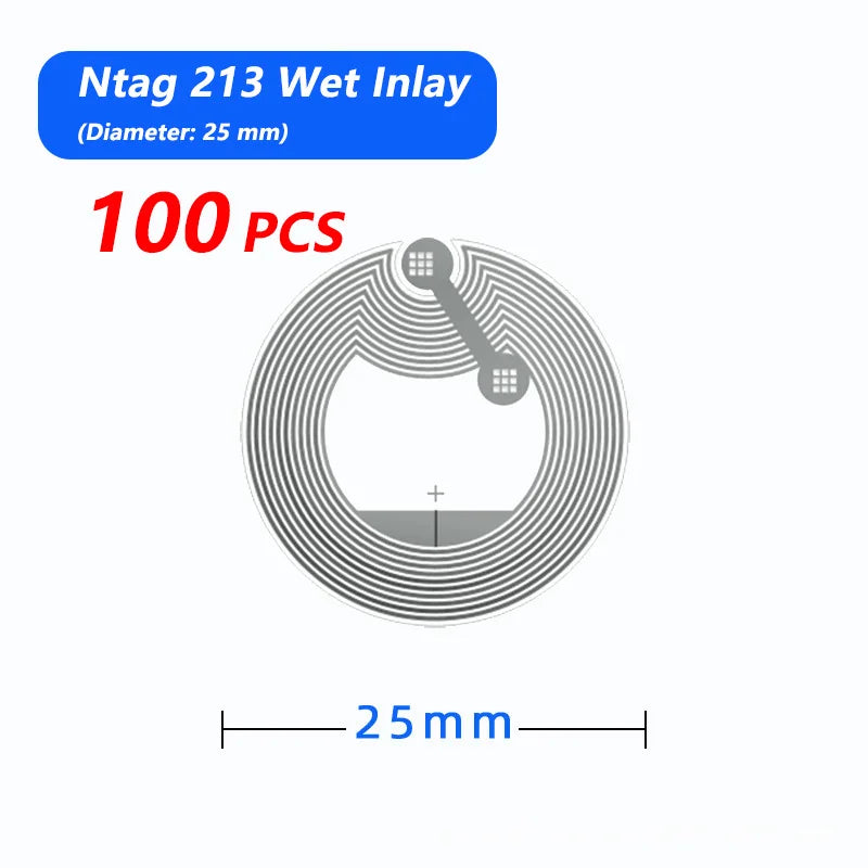 100Pcs/Lot NFC Lable Tag Sticker 13.56Mhz ISO14443A 213 Stickers Universal Lable Ntag213 RFID for All NFC Enabled Phones