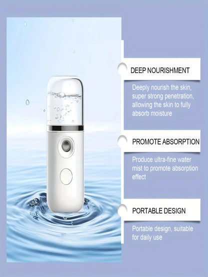 USB Mist Facial Sprayer — Rechargeable Nano Face Steamer Moisturizing Beauty Skin Care Tool