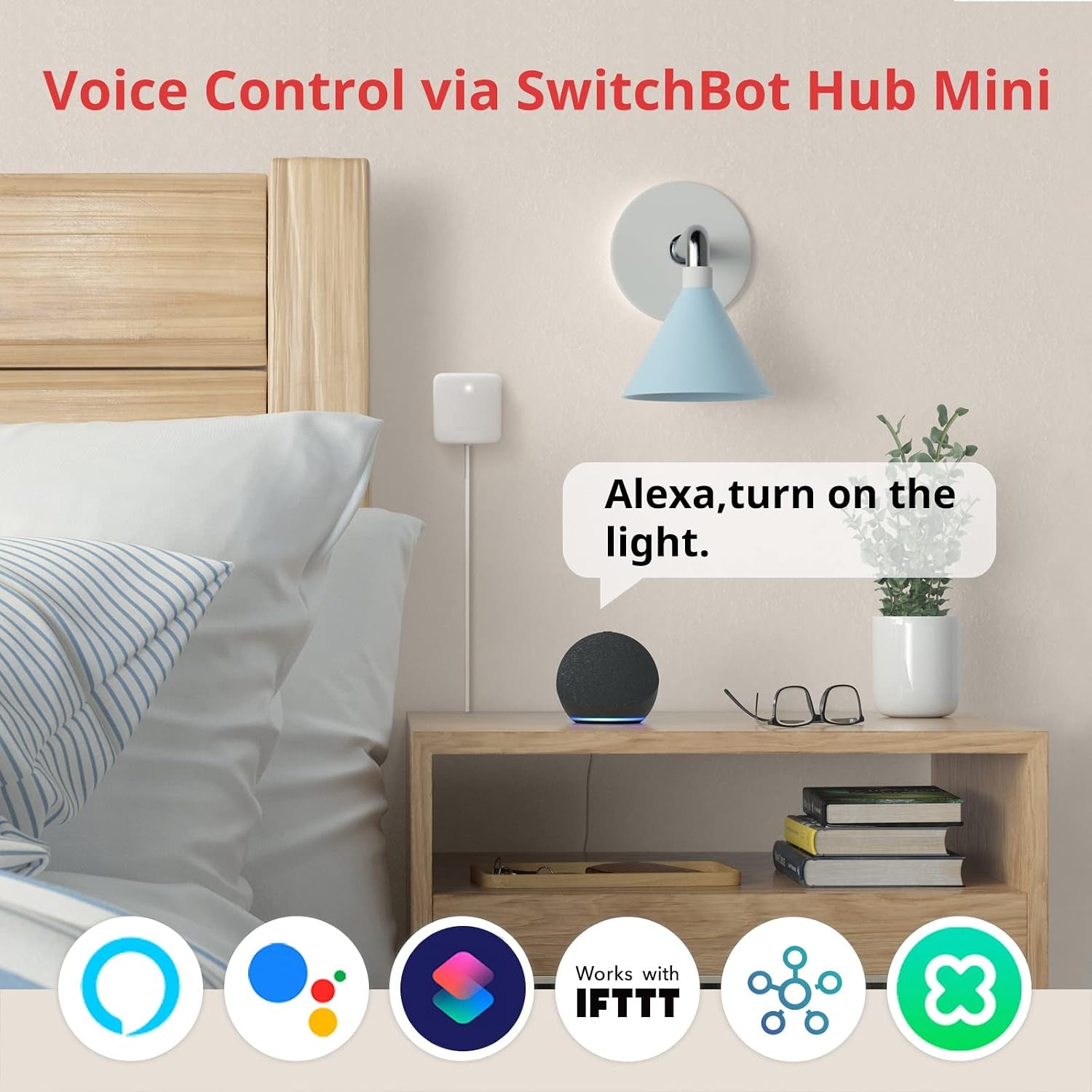 Smart Switch Button Pusher (Bluetooth) – Fingerbot for Rocker Switch/One-Way Buttons, App Timer Control, No Wiring, Hub Included for Voice/Remote, White