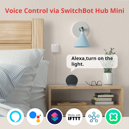 Smart Switch Button Pusher (Bluetooth) – Fingerbot for Rocker Switch/One-Way Buttons, App Timer Control, No Wiring, Hub Included for Voice/Remote, White