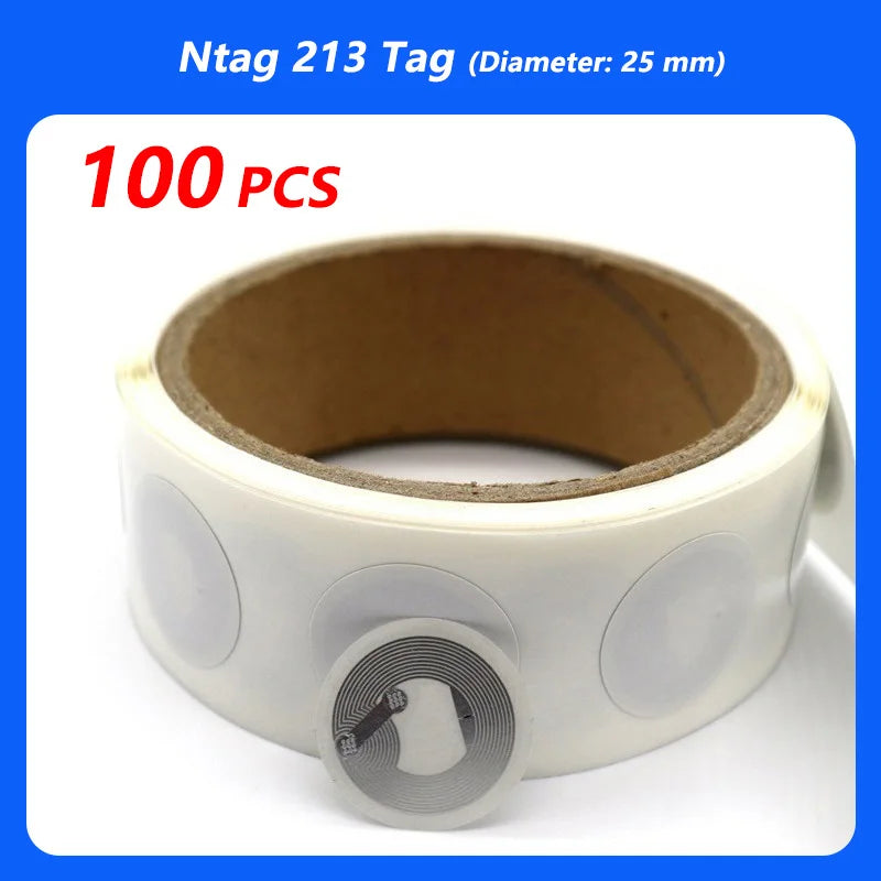 100Pcs/Lot NFC Lable Tag Sticker 13.56Mhz ISO14443A 213 Stickers Universal Lable Ntag213 RFID for All NFC Enabled Phones