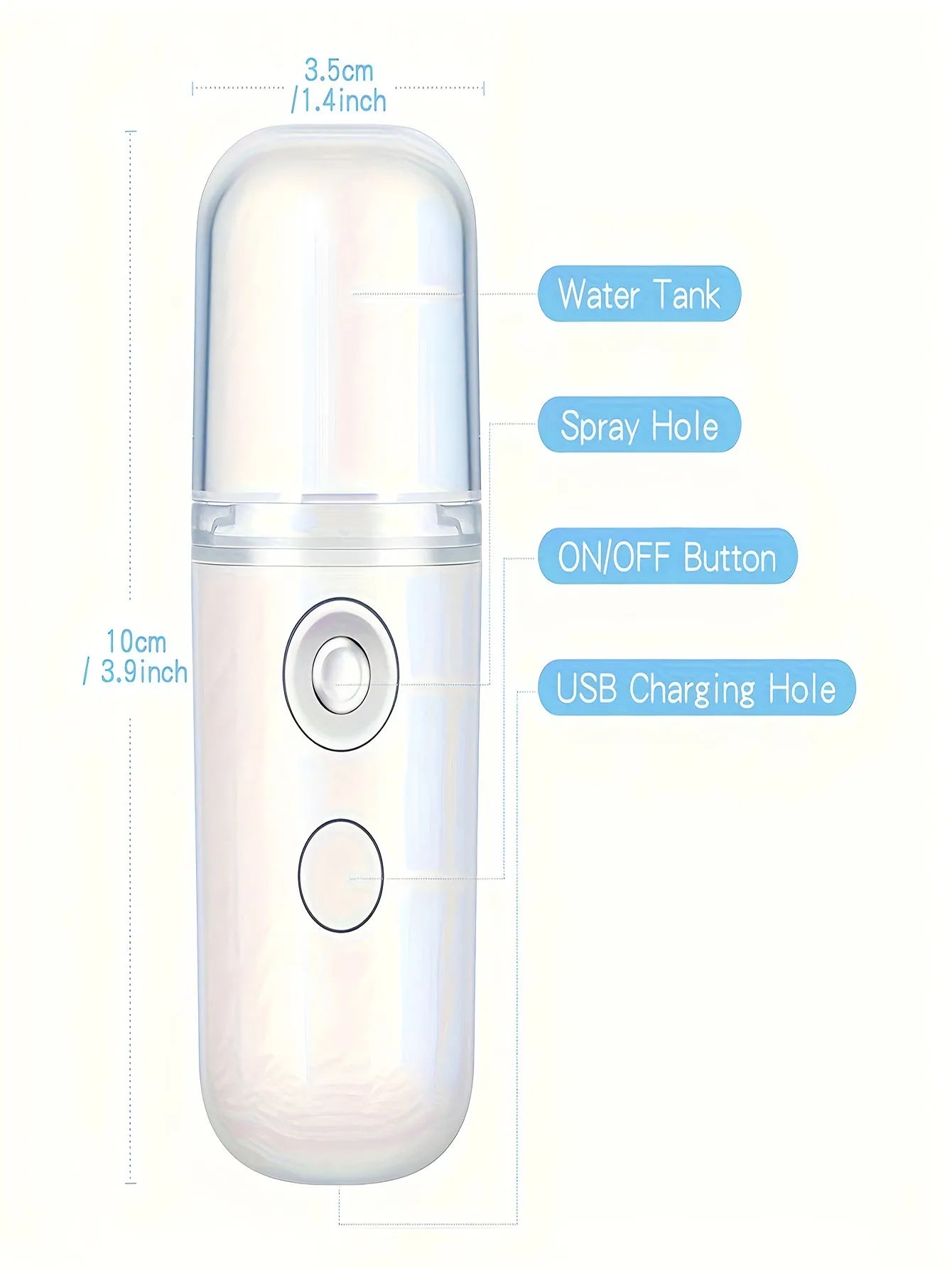 USB Mist Facial Sprayer — Rechargeable Nano Face Steamer Moisturizing Beauty Skin Care Tool