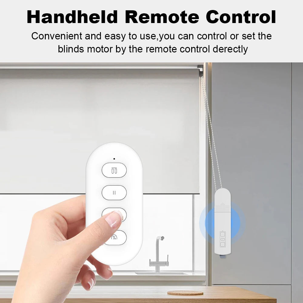 Smart Life Zigbee Roller Curtain Motor DIY Motorized Chain Roller Blinds Shade Shutter Drive with Remote Alexa Google Home Alice